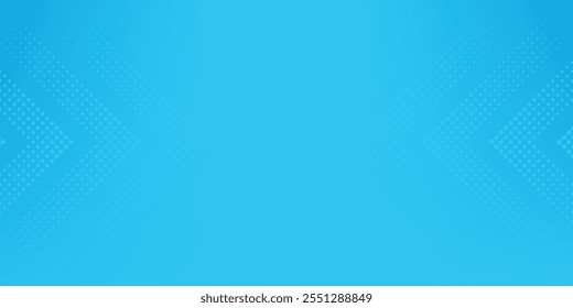 Halftone dots on blue background. Comic pop art style blank layout. Template design for comic book, presentation, sale or web banner. Vector illustration