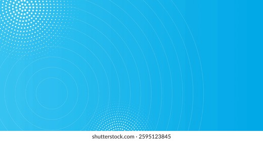 Halftone dots on blue background. Comic pop art style blank layout. Template design for comic book, presentation, sale or web banner. Vector illustration