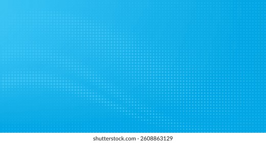Halftone dots on blue background. Comic pop art style blank layout. Template design for comic book, presentation, sale or web banner. Vector illustration