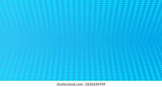 Pontos de meio-tom no fundo azul. Layout em branco do estilo de pop art cômico. Modelo de design para quadrinhos, apresentação, venda ou banner web. eps 10