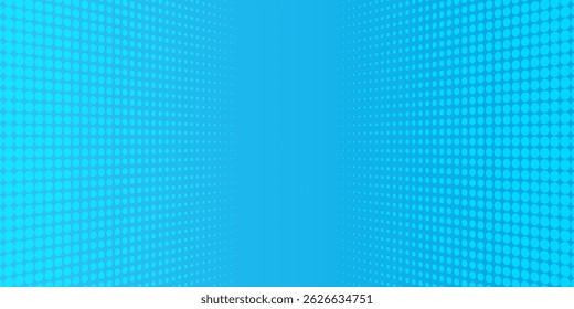 Puntos de semitono sobre fondo azul. Diseño en blanco de estilo de arte pop cómico. Diseño de Plantilla para Anuncio de cómic, presentación, venta o Web. EPS 10