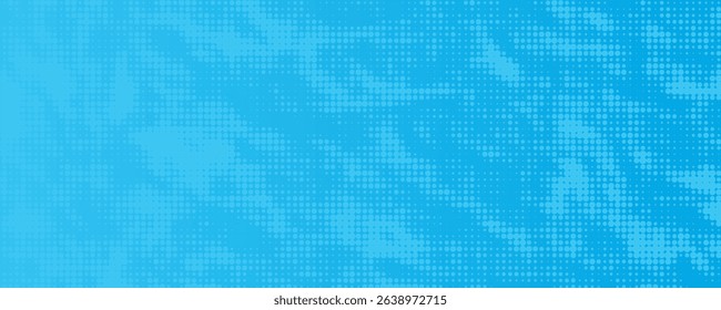 Halftone dots on blue background. Comic pop art style blank layout. Template design for comic book, presentation, sale or web banner. Vector illustration