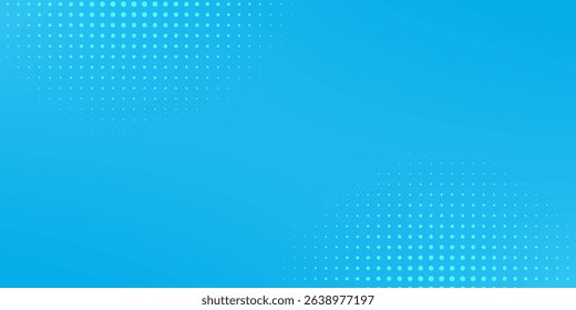 Halftone dots on blue background. Comic pop art style blank layout. Template design for comic book, presentation, sale or web banner. Eps 10