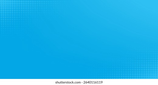 Halftone dots on blue background. Comic pop art style blank layout. Template design for comic book, presentation, sale or web banner. Vector illustration