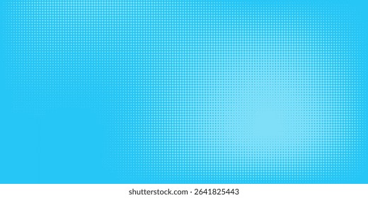 Halftone dots on blue background. Comic pop art style blank layout. Template design for comic book, presentation, sale or web banner. Vector illustration
