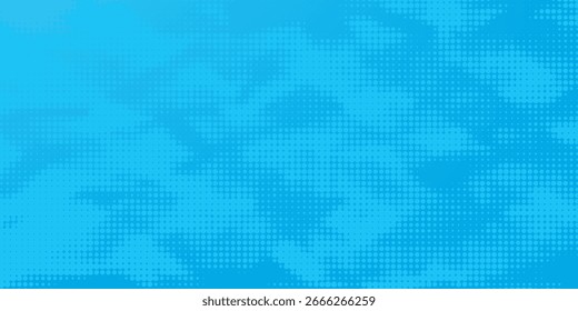 Halftone dots on blue background. Comic pop art style blank layout. Template design for comic book, presentation, sale or web banner. Vector illustration