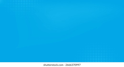 Halftone dots on blue background. Comic pop art style blank layout.