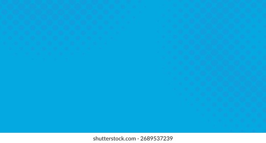 Halftone dots on blue background. Comic pop art style blank layout. Template design vector eps10