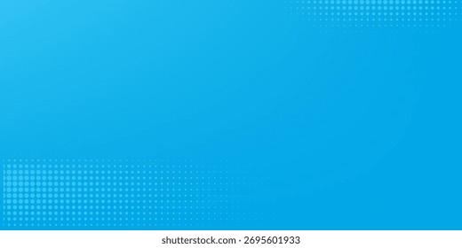 Halftone dots on blue background. Comic pop art style blank layout. Template design for comic book, presentation, sale or web banner. Vector illustration