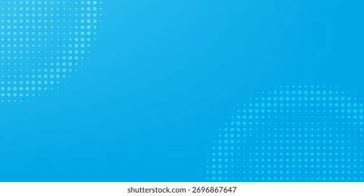 Halftone dots on blue background. Comic pop art style blank layout. Template design for comic book, presentation, sale or web banner. Vector illustration