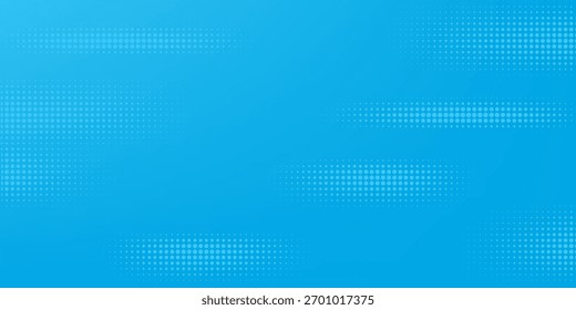 Halftone dots on blue background. Comic pop art style blank layout. Template design for comic book, presentation, sale or web banner. Vector eps10