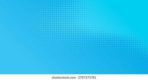 Puntos de semitono sobre fondo azul. Diseño en blanco de estilo de arte pop cómico. Diseño de Plantilla para cómic, presentación, venta o Anuncio de Web. Ilustración vectorial, ESP 10
