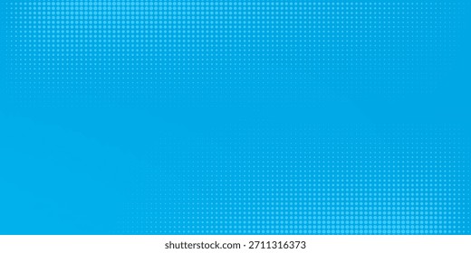 Puntos de semitono sobre fondo azul. Diseño en blanco de estilo de arte pop cómico. Diseño de Plantilla para cómic, presentación, venta o Anuncio de Web. Ilustración vectorial