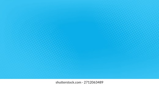 Rasterpunkte auf blauem Hintergrund. Blanko-Layout für Comic-Pop-Art. Vorlagendesign für Comic, Präsentation, Verkauf oder Webbanner. Vektorgrafik