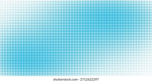 Puntos de semitono sobre fondo azul. Diseño en blanco de estilo de arte pop cómico. Diseño de Plantilla para cómic, presentación, venta o Anuncio de Web. Ilustración vectorial