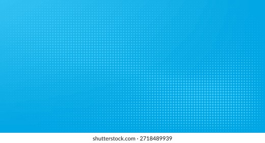 Halftone dots on blue background. Comic pop art style blank layout. Template design for comic book, presentation, sale or web banner. Vector illustration