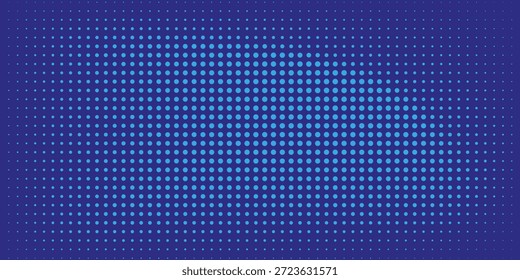 Puntos de semitono sobre fondo azul. Estilo de arte pop cómico diseño en blanco moderno elegante