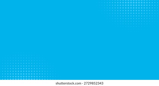 Puntos de semitono sobre fondo azul. Diseño en blanco estilo comic pop art. Diseño de Plantilla para cómic, presentación, venta o Anuncio de Web. Ilustración vectorial