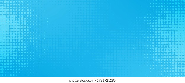 Puntos de semitono sobre fondo azul. Diseño en blanco de estilo de arte pop cómico. Diseño de la Plantilla para el Anuncio del cómic, de la presentación, de la venta o del Web. fondo abstracto del Vector.