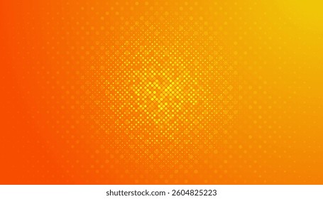 Halftone dots on orange background