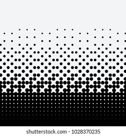 Halftone dots on white background. Vector illustration. Graphic resources halftone black white