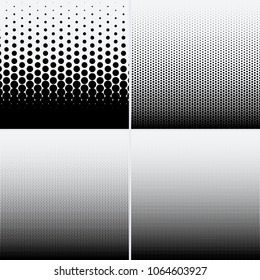 Halftone dots on white background. Vector illustration. Graphic resources halftone black white