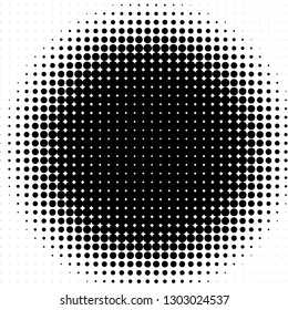 Halftone of halftone dots on white background