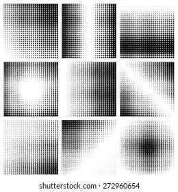 Halftone dots on white background. Vector illustration