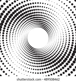Halftone dots on white background. Vector illustration