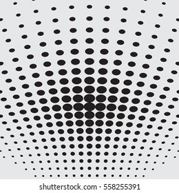 Halftone dots on white background. Vector illustration