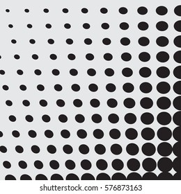 Halftone dots on white background. Vector illustration
