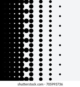 Halftone dots on white background. Vector illustration. Graphic resources halftone black white