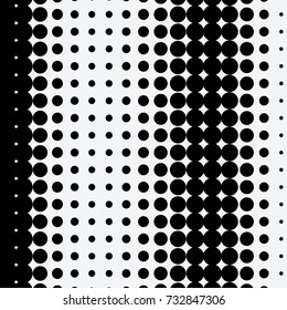 Halftone dots on white background. Vector illustration. Graphic resources halftone black white