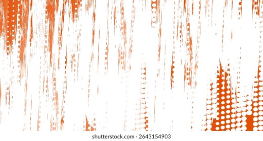 pontos de meio-tom cor laranja padrão grunge abstrato laranja gradiente fundo fluido. Padrão geométrico futuro com efeito de linha de meio-tom de arte moderna