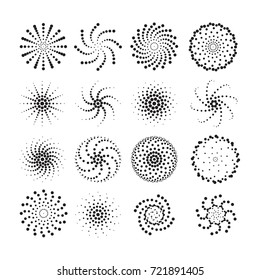 Halftone dots ornament elements.