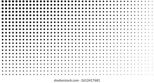 Halftone dots pattern background. Monochrome dot textures. Abstract black and white dots. Line dots. Simple vintage and retro illustration design.