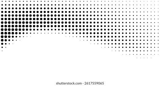Halftone dots pattern background. Monochrome dot textures. Abstract black and white dots. Line dots. Simple vintage and retro illustration design