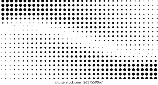 Halftone dots pattern background. Monochrome dot textures. Abstract black and white dots. Line dots. Simple vintage and retro illustration design