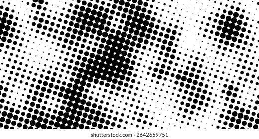 Meio-tom pontos padrão fundo. Texturas em pontos monocromáticos. Pontos pretos e brancos abstratos. Pontos de linha. Simples vintage e design de ilustração retro