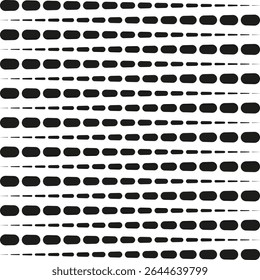 Padrão de pontos de meio-tom. Textura em branco negro. Forma de alinhamento de vetor. Layout circular repetido.