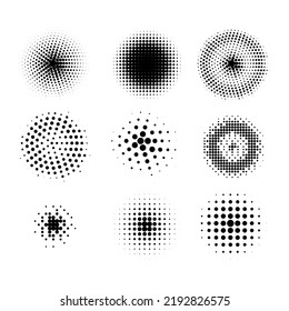 Halftone dots pattern, halftone dot circle frame vector. round dotted pattern geometric background Vector format