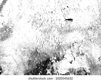Halftone Dots Pattern . Halftone Dotted Grunge Texture . Abstract Dots Overlay Texture . Light Distressed Background with Halftone Effects. Ink Print Distress Background . Dots Grunge Texture. Vector.