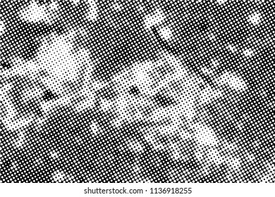 Halftone Dots Pattern . Halftone Dotted Grunge Texture . Abstract Dots Overlay Texture . Light Distressed Background with Halftone Effects. Ink Print Distress Background . Dots Grunge Texture. Vector.