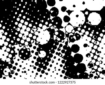 Halftone Dots Pattern . Halftone Dotted Grunge Texture . Abstract Dots Overlay Texture . Light Distressed Background with Halftone Effects. Ink Print Distress Background . Dots Grunge Texture. Vector.