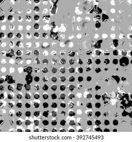 Halftone Dots Pattern . Halftone Dotted Grunge Texture . Abstract Dots Overlay Texture . Light Distressed Background with Halftone Effects. Ink Print Distress Background . Dots Grunge Texture.Vector.