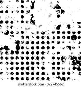 Halftone Dots Pattern . Halftone Dotted Grunge Texture . Abstract Dots Overlay Texture . Light Distressed Background with Halftone Effects. Ink Print Distress Background . Dots Grunge Texture.Vector.