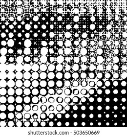 Halftone Dots Pattern . Halftone Dotted Grunge Texture . Abstract Dots Overlay Texture . Light Distressed Background with Halftone Effects. Ink Print Distress Background . Dots Grunge Texture. Vector.