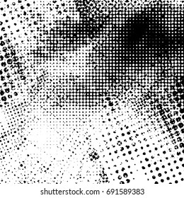 Halftone Dots Pattern . Halftone Dotted Grunge Texture . Abstract Dots Overlay Texture . Light Distressed Background with Halftone Effects. Ink Print Distress Background . Dots Grunge Texture. Vector.