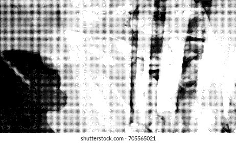 Halftone Dots Pattern . Halftone Dotted Grunge Texture . Abstract Dots Overlay Texture . Light Distressed Background with Halftone Effects. Ink Print Distress Background . Dots Grunge Texture. Vector.