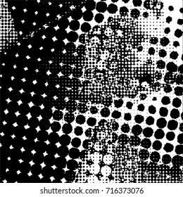 Halftone Dots Pattern . Halftone Dotted Grunge Texture . Abstract Dots Overlay Texture . Light Distressed Background with Halftone Effects. Ink Print Distress Background . Dots Grunge Texture. Vector.